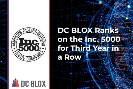 DC BLOX Ranks on the Inc. 5000 for Third Year in a Row