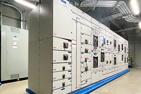 interior shot of data center server hall
